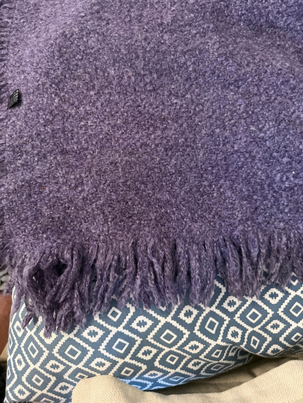 John Branigan, Ireland, Cozy Purple Fringe Women's wrap